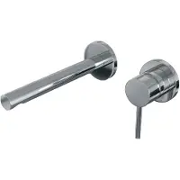 Brauer Inbouw Wastafelmengkraan Chrome Edition Coldstart Rechte Uitloop Ronde Hendel Rechts Chroom Met Rozetten