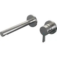 Brauer Brushed Edition Wastafelmengkraan inbouw - rechte uitloop links - hendel middel dik - inclusief inbouwdeel - model E 1 - PVD - geborsteld RVS 5-NG-004-S1-65