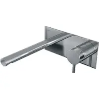 Brauer Chrome Edition inbouw wastafelmengkraan met rechte uitloop en afdekplaat model B1 chroom
