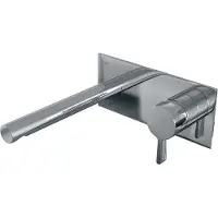 Brauer Chrome Edition ColdStart wastafelkraan inbouw rechte uitloop met achterplaat model E1 chroom