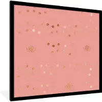 PosterMonkey Fotolijst incl. Poster - Bloem - Roos - Patronen - 40x40 cm - Posterlijst
