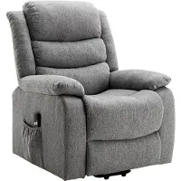 Vente-Unique.nl Elektrische relaxfauteuil van stof - Grijs - NADINE