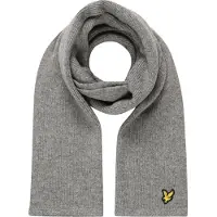Lyle & Scott Heren Sjaals Racked Rib Scarf - Grijs - Maat ONESIZE