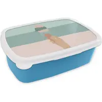 MuchoWow Broodtrommel Blauw - Lunchbox - Brooddoos - Zomer - IJs - Hand - 18x12x6 cm - Kinderen - Jongen