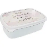 MuchoWow Broodtrommel Wit - Lunchbox - Brooddoos - Motivatie - Studeren - Student - Quote - 18x12x6 cm - Volwassenen