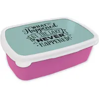 MuchoWow Broodtrommel Roze - Lunchbox - Brooddoos - Zomer - Quote - Blauw - 18x12x6 cm - Kinderen - Meisje