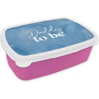MuchoWow Broodtrommel Roze - Lunchbox - Brooddoos - Papa - Quotes - Spreuken - Daddy to be - 18x12x6 cm - Kinderen - Meisje