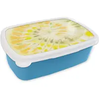 MuchoWow Broodtrommel Blauw - Lunchbox - Brooddoos - Zomer - Tie Dye - Geel - Groen - 18x12x6 cm - Kinderen - Jongen
