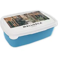 MuchoWow Broodtrommel Blauw - Lunchbox - Brooddoos - Mallorca - Spanje - Planten - 18x12x6 cm - Kinderen - Jongen