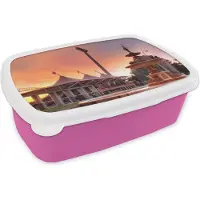 MuchoWow Broodtrommel Roze - Lunchbox - Brooddoos - Adelaide Oval in Adelaide in het zuiden van Australië - 18x12x6 cm - Kinderen - Meisje