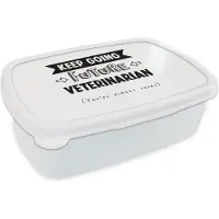 MuchoWow Broodtrommel Wit - Lunchbox - Brooddoos - Quote - Dierenarts - Student - 18x12x6 cm - Volwassenen