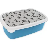 MuchoWow Broodtrommel Blauw - Lunchbox - Brooddoos - Voetbal - Sport - Patronen - 18x12x6 cm - Kinderen - Jongen