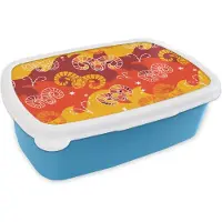 MuchoWow Broodtrommel Blauw - Lunchbox - Brooddoos - Ram - Zodiac - Astrologie - Design - 18x12x6 cm - Kinderen - Jongen