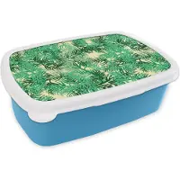 MuchoWow Broodtrommel Blauw - Lunchbox - Brooddoos - Jungle - Patronen - Camouflage - 18x12x6 cm - Kinderen - Jongen