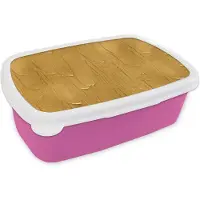 MuchoWow Broodtrommel Roze - Lunchbox - Brooddoos - Verf - Patronen - Oker - 18x12x6 cm - Kinderen - Meisje