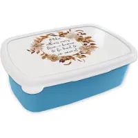 MuchoWow Broodtrommel Blauw - Lunchbox - Brooddoos - Quotes - Dieren - Spreuken - It takes nothing away from a human to be kind to an animal - 18x12x6 cm - Kinderen - Jongen