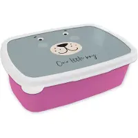 MuchoWow Broodtrommel Roze - Lunchbox - Brooddoos - Quotes - Jongen - Our little boy - Spreuken - Kids - Baby - 18x12x6 cm - Kinderen - Meisje