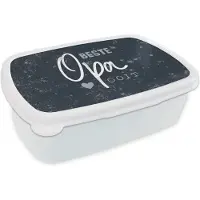 MuchoWow Broodtrommel Wit - Lunchbox - Brooddoos - Cadeau voor opa - Quote - Vaderdag - Beste opa ooit - Spreuken - 18x12x6 cm - Volwassenen