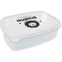 MuchoWow Broodtrommel Wit - Lunchbox - Brooddoos - Spreuken - Quotes - Mama - Trotse mama - 18x12x6 cm - Volwassenen