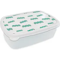 MuchoWow Broodtrommel Wit - Lunchbox - Brooddoos - Aquarius - Astrologie - Zodiac - Design - 18x12x6 cm - Volwassenen