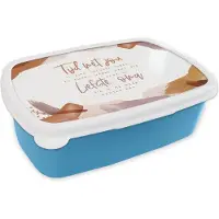 MuchoWow Broodtrommel Blauw - Lunchbox - Brooddoos - Waterverf - Quotes - Spreuken - 'Tijd met jou.... liefste oma' - 18x12x6 cm - Kinderen - Jongen