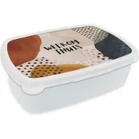 MuchoWow Broodtrommel Wit - Lunchbox - Brooddoos - 'Welkom thuis' - Spreuken - Quotes - 18x12x6 cm - Volwassenen