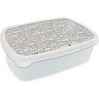 MuchoWow Broodtrommel Wit - Lunchbox - Brooddoos - Huis - Patronen - Skyline - 18x12x6 cm - Volwassenen
