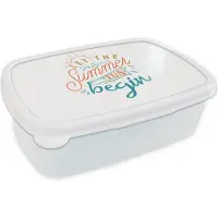 MuchoWow Broodtrommel Wit - Lunchbox - Brooddoos - Zomer - Quotes - Wit - 18x12x6 cm - Volwassenen