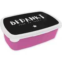 MuchoWow Broodtrommel Roze - Lunchbox Spreuken - Collega - Quotes - Bedankt voor je inzet - Brooddoos 18x12x6 cm - Brood lunch box - Broodtrommels voor kinderen en volwassenen