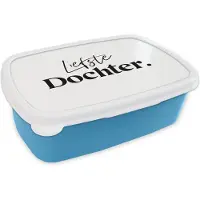 MuchoWow Broodtrommel Blauw - Lunchbox - Brooddoos - Cadeautje - Dochters - Quotes - Liefde - Liefste Dochter - Spreuken - 18x12x6 cm - Kinderen - Jongen
