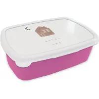 MuchoWow Broodtrommel Roze - Lunchbox - Brooddoos - Spreuken - Hotel oma - Quotes - Oma - 18x12x6 cm - Kinderen - Meisje