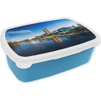 MuchoWow Broodtrommel Blauw - Lunchbox - Brooddoos - Rivier de Torrens in het Australische Adelaide - 18x12x6 cm - Kinderen - Jongen