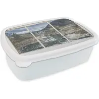 MuchoWow Broodtrommel Wit - Lunchbox - Brooddoos - Doorkijk - Brug - Water - 18x12x6 cm - Volwassenen