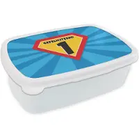 MuchoWow Broodtrommel Wit - Lunchbox - Brooddoos - Verjaardag - 1 Jaar - Superman - 18x12x6 cm - Volwassenen