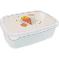 MuchoWow Broodtrommel Wit - Lunchbox - Brooddoos - IJs - Zomer - Kleuren - 18x12x6 cm - Volwassenen