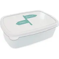 MuchoWow Broodtrommel Wit - Lunchbox - Brooddoos - Zomer - Strand - Zwembad - 18x12x6 cm - Volwassenen