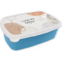 MuchoWow Broodtrommel Blauw - Lunchbox - Brooddoos - Quotes - Spreuken - I love my family - Familie - 18x12x6 cm - Kinderen - Jongen