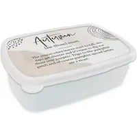 MuchoWow Broodtrommel Wit - Lunchbox - Brooddoos - Herfst - Herfstbladeren - Quote - 18x12x6 cm - Volwassenen