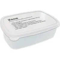 MuchoWow Broodtrommel Wit - Lunchbox - Brooddoos - Cadeau - Zoon - Definitie - Woordenboek - Tekst - Spreuken - 18x12x6 cm - Volwassenen