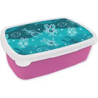 MuchoWow Broodtrommel Roze - Lunchbox - Brooddoos - Zodiac - Kreeft - Design - 18x12x6 cm - Kinderen - Meisje