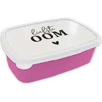 MuchoWow Broodtrommel Roze - Lunchbox - Brooddoos - 'Liefste oom' - Quotes - Spreuken - 18x12x6 cm - Kinderen - Meisje