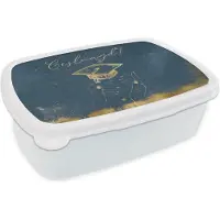 MuchoWow Broodtrommel Wit - Lunchbox - Brooddoos - Quotes - Spreuken - 'Geslaagd' - Afgestudeerd - 18x12x6 cm - Volwassenen