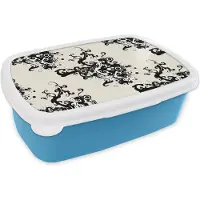 MuchoWow Broodtrommel Blauw - Lunchbox - Brooddoos - Patronen - Zen - Abstract - 18x12x6 cm - Kinderen - Jongen