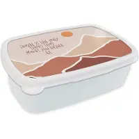 MuchoWow Broodtrommel Wit - Lunchbox - Brooddoos - Spreuken - Quotes - Travel is the only thing that makes you richer - Zon - 18x12x6 cm - Volwassenen