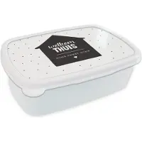 MuchoWow Broodtrommel Wit - Lunchbox - Brooddoos - Spreuken - 'Welkom thuis, home sweet home' - Quotes - Huis - 18x12x6 cm - Volwassenen