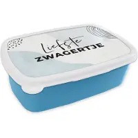 MuchoWow Broodtrommel Blauw - Lunchbox - Brooddoos - Quotes - Spreuken - 'Liefste zwagertje' - Zwager - 18x12x6 cm - Kinderen - Jongen