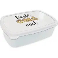 MuchoWow Broodtrommel Wit - Lunchbox - Brooddoos - Spreuken - Quotes - Beste oma ooit - Oma - 18x12x6 cm - Volwassenen