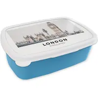 MuchoWow Broodtrommel Blauw - Lunchbox - Brooddoos - Londen - Engeland - Big Ben - 18x12x6 cm - Kinderen - Jongen