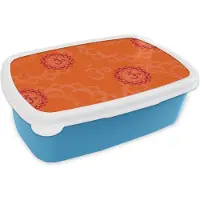 MuchoWow Broodtrommel Blauw - Lunchbox - Brooddoos - Zen - Patronen - Yoga - 18x12x6 cm - Kinderen - Jongen
