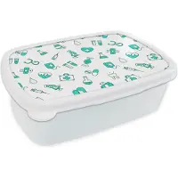 MuchoWow Broodtrommel Wit - Lunchbox - Brooddoos - Zorg - Medicijnen - Design - 18x12x6 cm - Volwassenen